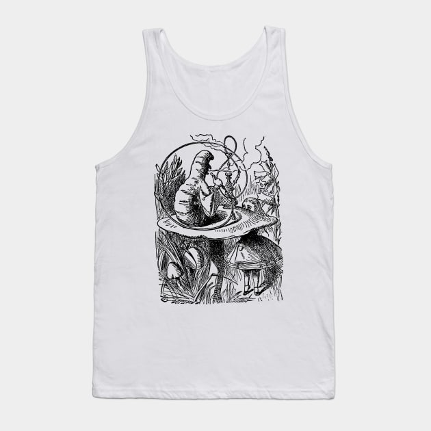 Hookah Caterpillar in Alice in Wonderland Tank Top by MasterpieceCafe